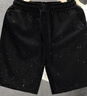 倉石一樹(shù)倉石一樹(shù)潮牌滿(mǎn)天星短褲男款夏季休閑五分褲2025新款男士寬松褲子 黑色 2XL 曬單實(shí)拍圖