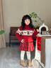 女童新年衣服冬裝2025新款女孩紅色毛衣圣誕氛圍感裙子套裝拜年服 紅色加厚套裝【毛衣+短裙】 150 曬單實(shí)拍圖