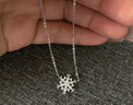 周六福（ZLF）新年禮物  S925銀飾項鏈女夢(mèng)幻雪花吊墜唯美浪漫銀飾鏈墜 鏈墜鏈長(cháng)40+5cm 曬單實(shí)拍圖