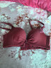 維多利亞的優(yōu)雅內衣女小胸聚攏顯大收副乳無(wú)鋼圈胸罩本命年結婚新娘乳膠文胸套裝 酒紅色（套裝+精美包裝） 34B=75B 曬單實(shí)拍圖