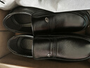 頭層牛皮男士一腳蹬休閑鞋商務(wù)休閑真皮皮鞋橡膠底百搭豆豆鞋男鞋 黑色單鞋2019 42 曬單實(shí)拍圖