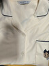 Teenie Weenie小熊棉刺繡睡衣女2025春秋季新款小翻領(lǐng)情侶家居服男套裝 梔子白 M 曬單實(shí)拍圖