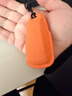 ESCASE奧迪A4L鑰匙套Q5L扣A5 S4 S5 Q7 汽車(chē)翻毛皮包鑰匙扣 B款橙 曬單實(shí)拍圖