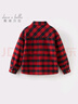 戴維貝拉兒童襯衫男童格子加絨襯衣中大童冬裝上衣童裝 曬單實(shí)拍圖