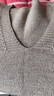 羅蒙（ROMON）毛衣馬甲背心衫女秋冬V領(lǐng)無(wú)袖馬甲針織衫英倫格子洋氣毛衣坎肩 駝色 3XL 曬單實(shí)拍圖
