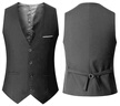 恒源祥西服馬甲男新款免燙男士背心春夏季韓版修身坎肩單件 黑色馬甲單件 2XL (140斤以下) 曬單實(shí)拍圖