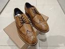 英倫雅痞布洛克雕花低幫皮鞋男春秋洗水做舊手工復古真皮休閑鞋男 棕色 42 曬單實(shí)拍圖