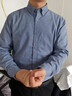 莊吉【90%鵝絨內膽】羽絨襯衫男休閑商務(wù)加絨加厚保暖襯衣 藍格 41 曬單實(shí)拍圖