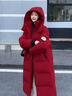 妍莉芬（yanlifen）紅色長(cháng)款棉衣羽絨棉服外套女冬季2025新款今年韓版流行本命年棉襖 紅色 S (95斤-110斤) 曬單實(shí)拍圖