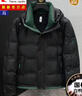 皮爾卡丹（pierre cardin）立領(lǐng)拼接羽絨服男士2025冬季新款潮流帥氣輕薄加厚外套高品質(zhì)男裝 88088-黑色-國標 XXS 2XL【150-160斤左右】 曬單實(shí)拍圖