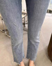 betu百圖女裝牛仔褲高腰顯瘦九分褲開(kāi)叉微喇叭牛仔褲女2207T49 牛仔色 M 曬單實(shí)拍圖