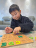 苗娃兒寶寶早教認知手抓板拼圖嬰幼兒童數字拼音字母配對積木玩具嵌板 數字運算+大寫(xiě)字母【送收納袋】 曬單實(shí)拍圖