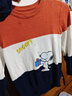 史努比（SNOOPY）童裝男童毛衣兒童圓領(lǐng)毛衫針織毛線(xiàn)衣服春季休閑打底衫 紅色 曬單實(shí)拍圖