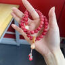 蔓笙抖音粉紫色菩提子雙圈手串女國風(fēng)手持文玩菩提根盤(pán)玩佛珠念珠手鏈 烏梅子醬櫻花粉11mm 曬單實(shí)拍圖