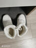 特步女鞋棉鞋秋冬保暖皮棉高幫板鞋棉鞋防滑保暖百搭鞋子女 帆白 36 曬單實(shí)拍圖