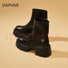 DAPHNE高跟短靴女爆款2025新款秋冬季百搭厚底英倫風(fēng)切爾西馬丁靴 曬單實(shí)拍圖