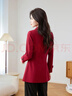 可蓓兒紅色休閑西裝外套女2025新款春季百搭顯瘦氣質(zhì)通勤西服上衣 3XL 曬單實(shí)拍圖