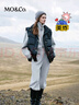 MO&Co.MOCO冬季學(xué)院風(fēng)貼布繡立領(lǐng)羽絨馬甲 曬單實(shí)拍圖
