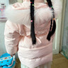哈羅小黃鴨HAL.DUCK小黃鴨女童冬裝羽絨服兒童洋氣連帽大毛領(lǐng)白鴨絨小女孩中長(cháng)款收腰 粉色 100 cm 曬單實(shí)拍圖