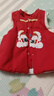 貝瑞加（Babyprints）寶寶馬甲秋冬夾棉保暖背心過(guò)年大紅色衣服拜年棉衣坎肩 大醒獅90 曬單實(shí)拍圖