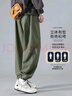 頂峰保羅（Dingfengbaoluo）工裝褲男款春夏季寬松休閑長(cháng)褲束腳大碼男生運動(dòng)YK537黑色XL 曬單實(shí)拍圖