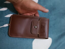途尊新款多功能休閑手機掛腰穿皮帶腰包男手機包腰間防潑水工地手機套 光面款【深棕色】送登山扣 曬單實(shí)拍圖