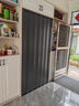 鋁合金折疊門(mén)推拉門(mén)隱形臥室廚房衛生間陽(yáng)臺空調隔斷伸縮簡(jiǎn)易移門(mén) 【空調油煙隔斷】灰色（穩定款） 曬單實(shí)拍圖