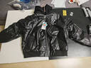 大嘴猴（paul frank）外套男士工裝皮衣男春秋季潮美式假兩件機車(chē)夾克男 黑色加棉 M 曬單實(shí)拍圖