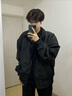 聲猴美式飛行夾克男款一整套時(shí)尚穿搭套裝工裝外套高級感痞帥牛仔褲潮 灰色外套+黑長(cháng)T+黑色牛仔褲 XL 曬單實(shí)拍圖