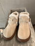 梵昇昱 雪地靴女短筒靴新款冬季加絨加厚防滑保暖皮毛一體毛毛棉鞋女鞋 短筒靴加絨米白色36（腳胖腳寬拍大一碼） 曬單實(shí)拍圖