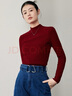 美洋（MEIYANG）云朵打底衫 德絨半高堆堆領(lǐng)長(cháng)袖保暖內搭T恤 半高領(lǐng)紅色    L    曬單實(shí)拍圖