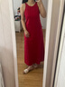Massimo Dutti折扣升級2025年女裝 極簡(jiǎn)老錢(qián)風(fēng)純亞麻中長(cháng)款圓領(lǐng)連衣裙 06641586 紅色 M (38) (170/88A)尺碼偏小 曬單實(shí)拍圖