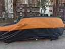 御山河牛津布汽車(chē)車(chē)衣全車(chē)罩通用加厚防曬防雨隔熱防刮風(fēng)防塵四季護車(chē)套 【黑金橙】600D鈦黑膠牛津布-送收納袋 【特厚款】高密度抗暴曬防大風(fēng)防暴雨防冰雹 曬單實(shí)拍圖