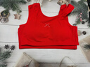 貓人女童本命年少女文胸學(xué)生發(fā)育期新年馬紅色內衣褲套裝12歲純棉背心 文胸+內褲【二階段】 155 (L) （推薦體重90-105斤） 曬單實(shí)拍圖