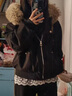 棉致大毛領(lǐng)座山雕連帽棉服女冬季新款加絨棉衣外套羽棉襖絨服派克服 2508黑色【高品質(zhì)】 M 110-125斤 曬單實(shí)拍圖