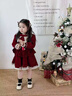 G.duck2025秋冬新款兒童絲絨連衣裙女童紅色禮服加絨公主洛麗塔裙子 LF紅色 110 曬單實(shí)拍圖