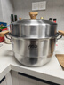 愛(ài)仕達蒸鍋304不銹鋼加高厚大容量廚房家用復底蒸饅頭鍋燃氣電磁爐通用 加高雙層蒸鍋 28cm 曬單實(shí)拍圖