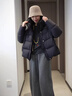 GARNUO泡芙黑色短款羽絨服女2026冬季新款小個(gè)子90白鴨絨加厚面包服外套 墨魚(yú)黑 M 【106-120斤】 曬單實(shí)拍圖