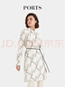PORTS寶姿女裝2024春夏新款百搭修身桑蠶絲印花真絲收腰中長(cháng)襯衫 奶白色印花 S (4) 曬單實(shí)拍圖