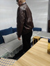 皮爾卡丹（pierre cardin）冬季新款加絨加厚皮衣男士中青年英倫帥氣拼接PU皮外套男 咖啡色 加絨 加厚 3XL 建議140-160斤 曬單實(shí)拍圖