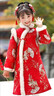羅蒙女童紅色旗袍加絨新年拜年服連衣裙新中式兒童過(guò)年演出服 紅色130 曬單實(shí)拍圖
