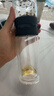 天喜（TIANXI）茶杯茶水分離杯雙層玻璃杯便攜泡茶杯男女車(chē)載商務(wù)辦公水杯 尊貴黑380ML+杯套+杯刷 曬單實(shí)拍圖