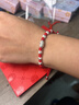 手工編織999純銀情侶手鏈幸運紅繩女男轉運珠手繩生日情人節禮物 精編紅繩轉運珠手鏈 曬單實(shí)拍圖