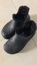 卡駱馳（CROCS）冬季秋冬新款保暖加絨雪地靴男女同款厚底增高短筒靴 黑色 36 曬單實(shí)拍圖