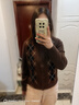 恒源祥100%羊毛衫女裝秋冬圓領(lǐng)厚款毛衣外套撞色提花針織衫開(kāi)衫保暖上衣 曬單實(shí)拍圖