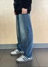 杰克·瓊斯（JACK&JONES）男裝牛仔褲時(shí)尚百搭經(jīng)典純色刺繡磨毛內里寬松廓形褲子225432022 曬單實(shí)拍圖