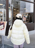 坦博爾【推薦】泡芙短款羽絨服女25年新款連帽面包服保暖外套TB5330278D 奶芙米 S (160) 曬單實(shí)拍圖