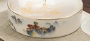 金鑲玉功夫茶具整套裝陶瓷送人禮品盒高檔羊脂玉白瓷山水清音玉盤(pán) 曬單實(shí)拍圖
