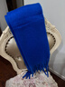啄木鳥(niǎo)氛圍感克萊因藍大圍巾女冬季2025新款毛絨流蘇防寒保暖圍脖加厚 寶藍色 純色大流蘇圍巾 曬單實(shí)拍圖