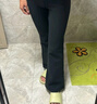 蕉下（beneunder）高彈高暖微喇褲加絨休閑褲女修身褲子喇叭保暖塑型百搭EL111 曬單實(shí)拍圖
